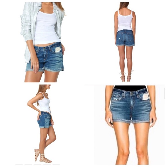 Rag & Bone Light Distressed Denim Boyfriend Shorts - Picture 10 of 10